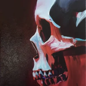 James Yvrande artiste peintre réaliste contemporain tableau Prisier skull