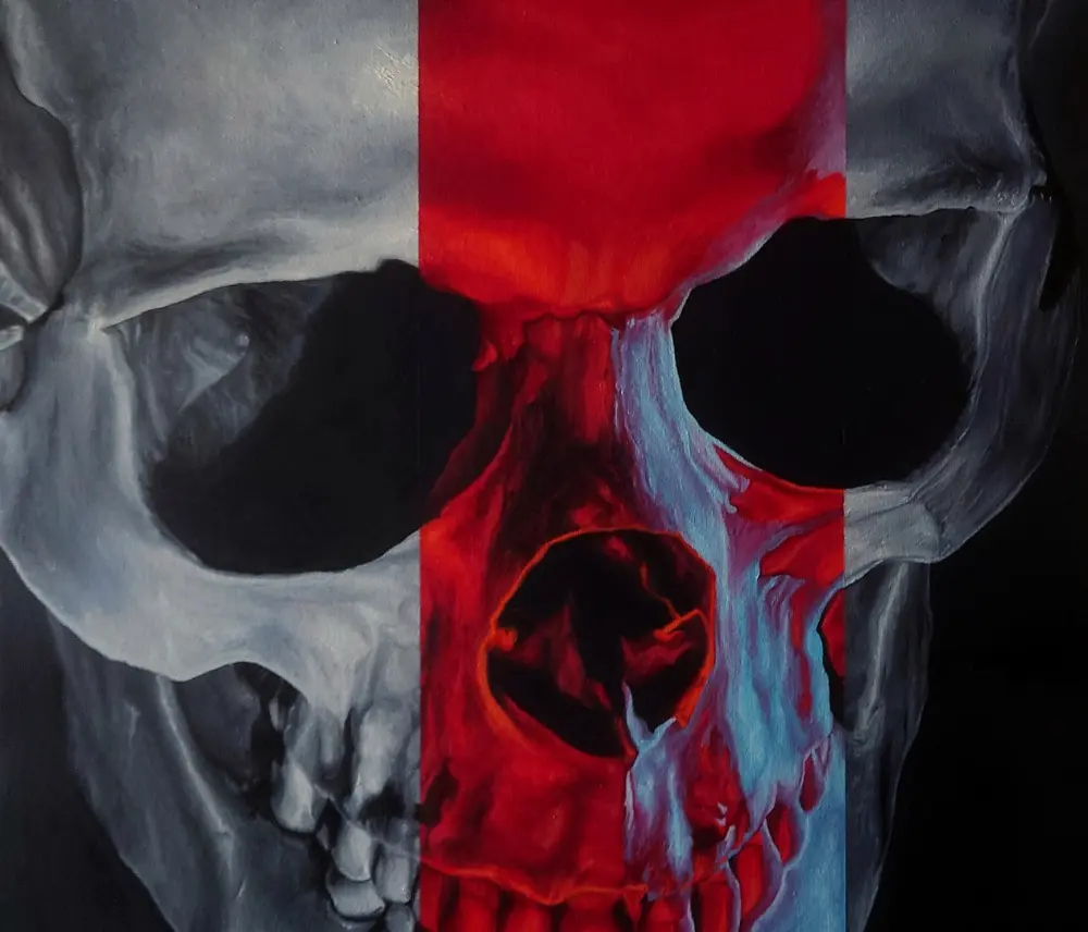 James Yvrande artiste peintre réaliste francais tableau skull 3